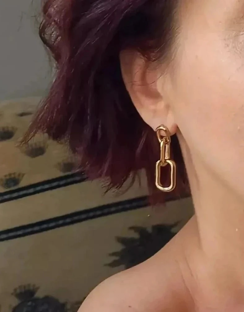 Pendientes colgantes, cadena, dorados – photo 4